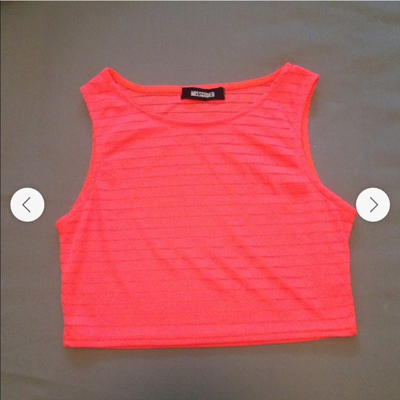 🚫SOLD🚫 Misguided Neon coral crop and midi skirt - Picture 4 of 4